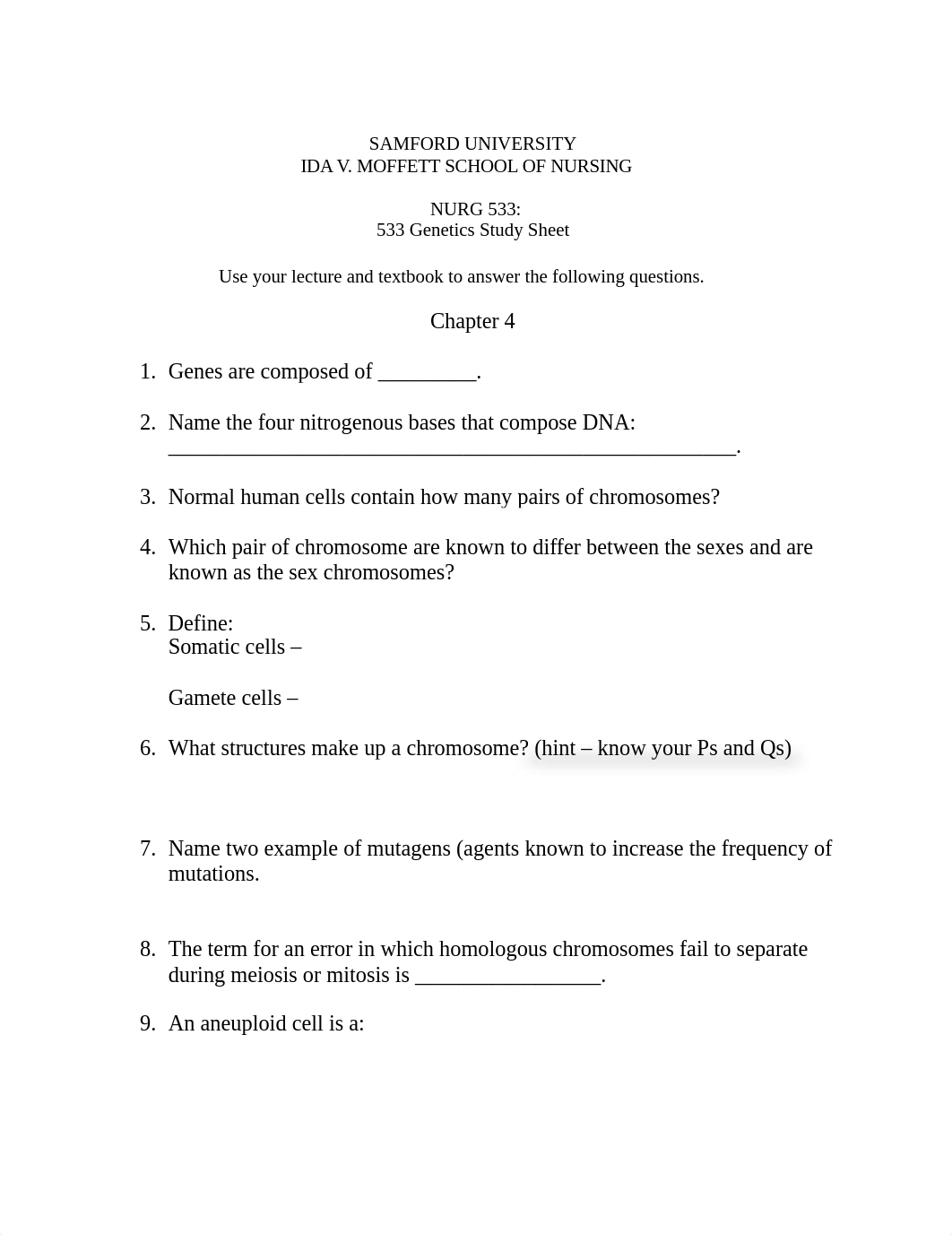 NURG 533 Study Sheet for Genetics M 3 (1)_dxb05t11nl5_page1