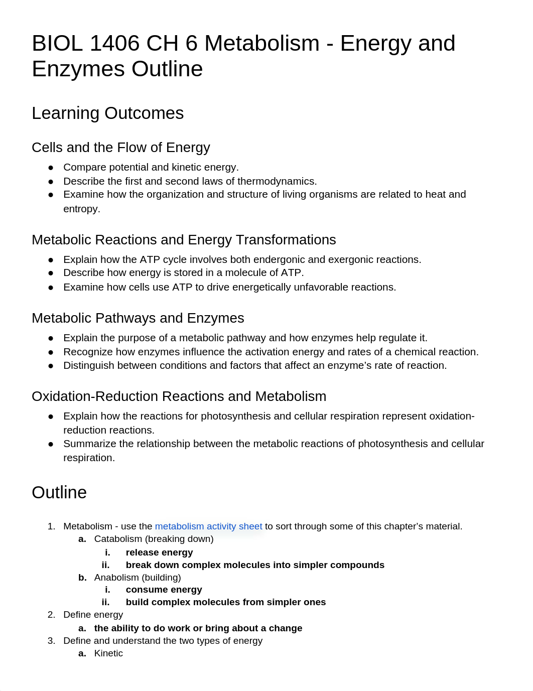 BIOL 1406 CH 6 Metabolism - Energy and Enzymes Outline.docx_dxbn44n0hin_page1