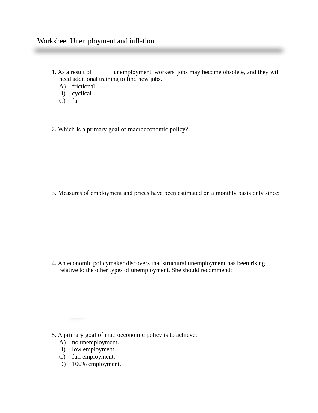 Worksheet for unemployment and inflation student copy.pdf_dxbripmcjx3_page1