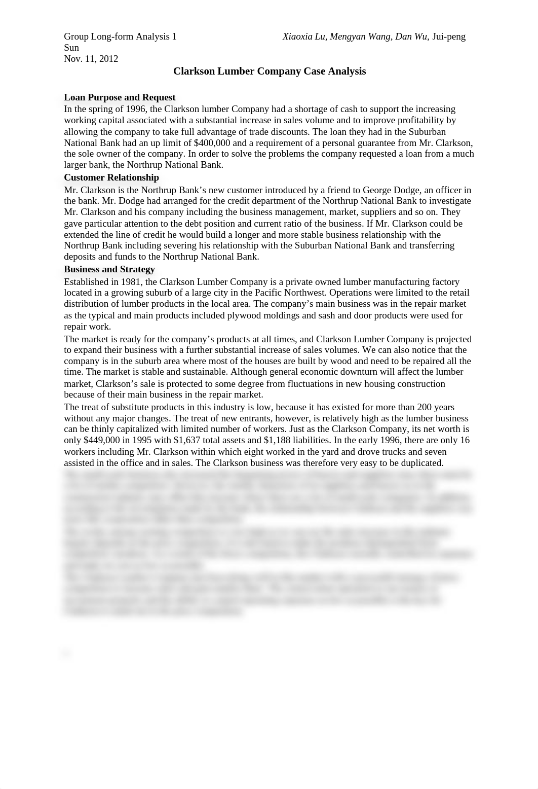 Clarkson Lumber Company Case Analysis_GA1-1_dxcf6nt064j_page1