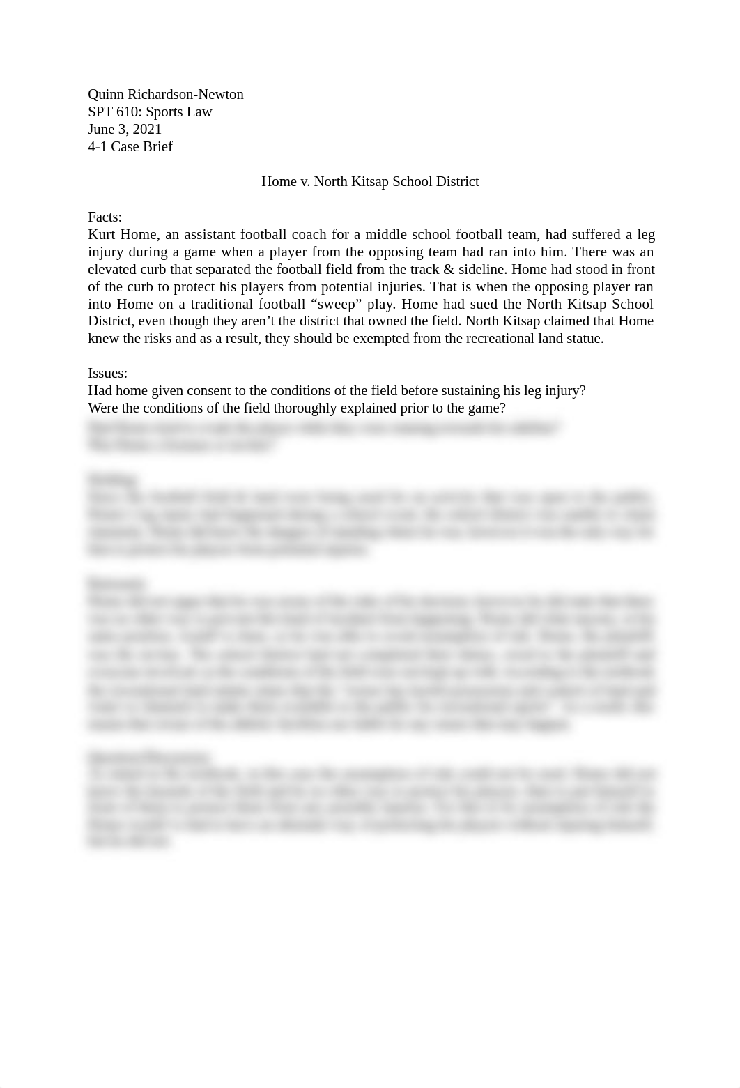 4-1 Case Brief - Home v North Kitsap School District.docx_dxctnz1bb3o_page1