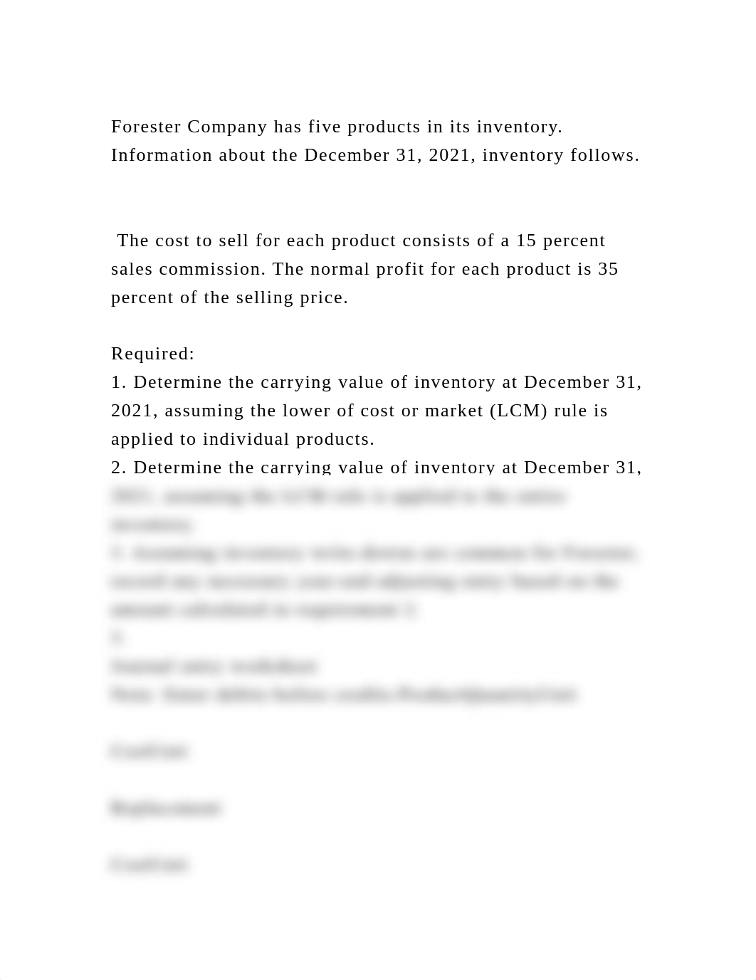 Forester Company has five products in its inventory. Information abo.docx_dxeegfm75ga_page2