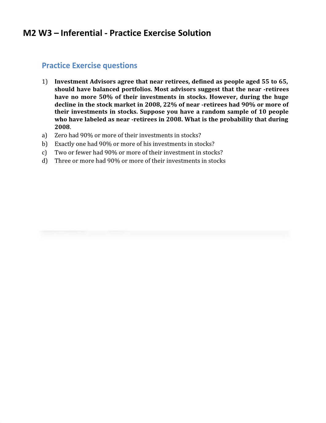 Solutions to practice questions-1 (Inferential Statistics).pdf_dxekj1c7fz7_page1