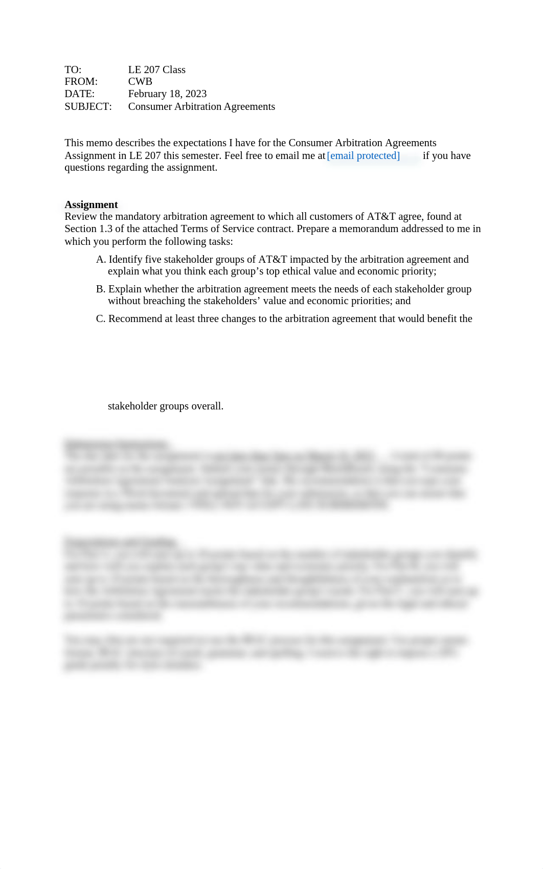 Memo - Consumer Arbitration Agreement Assignment(1).docx_dxen14ab0lf_page1