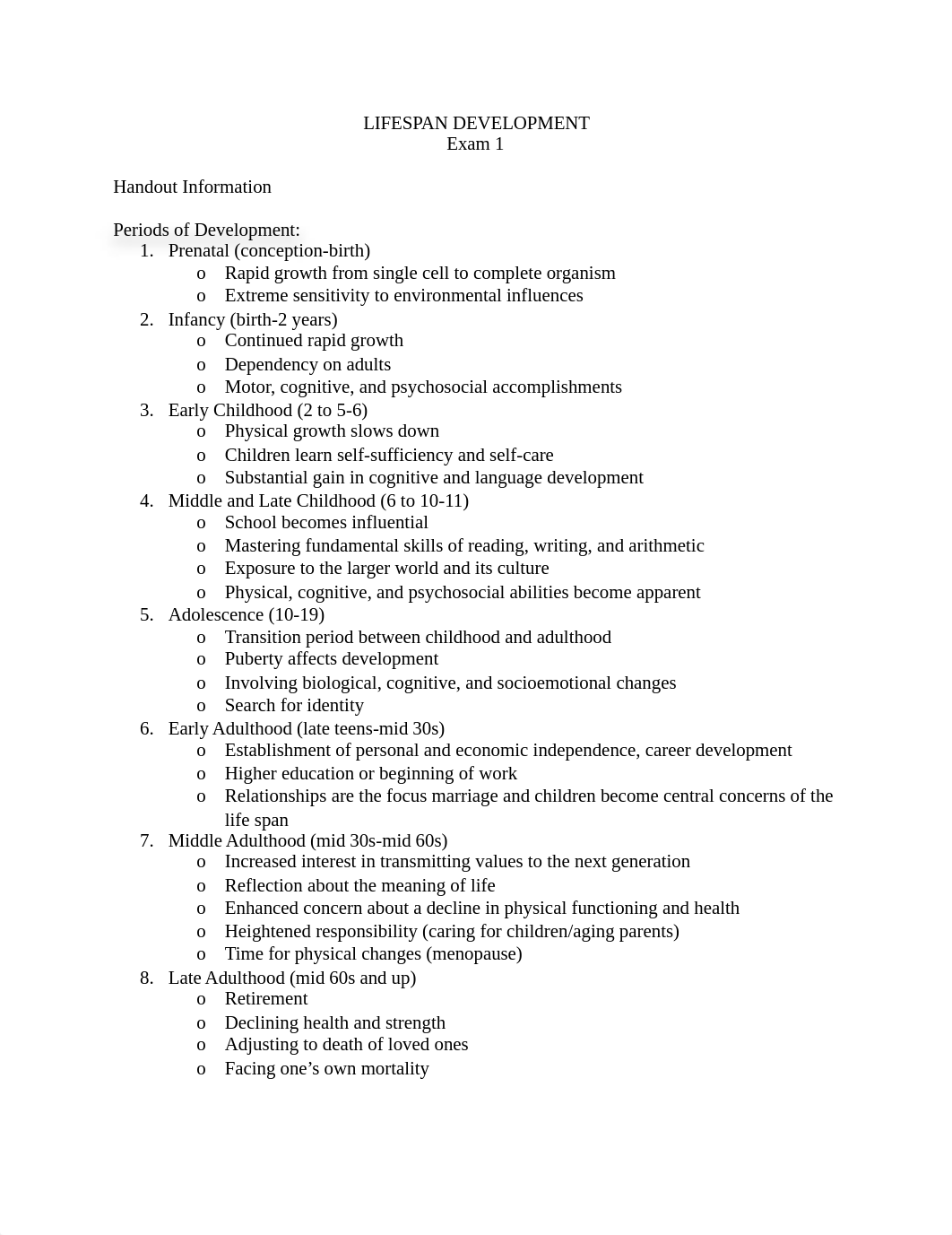 LIFESPAN DEVELOPMENT Exam 1 Study Guide.docx_dxf5rksacv9_page1