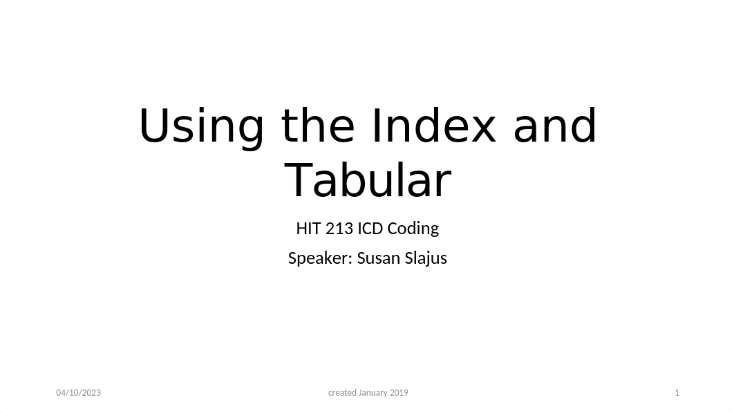 Using the Index and Tabular_sample from Chapter Review Chapter 1_HIT213-1.pptx_dxff3umsuqh_page1