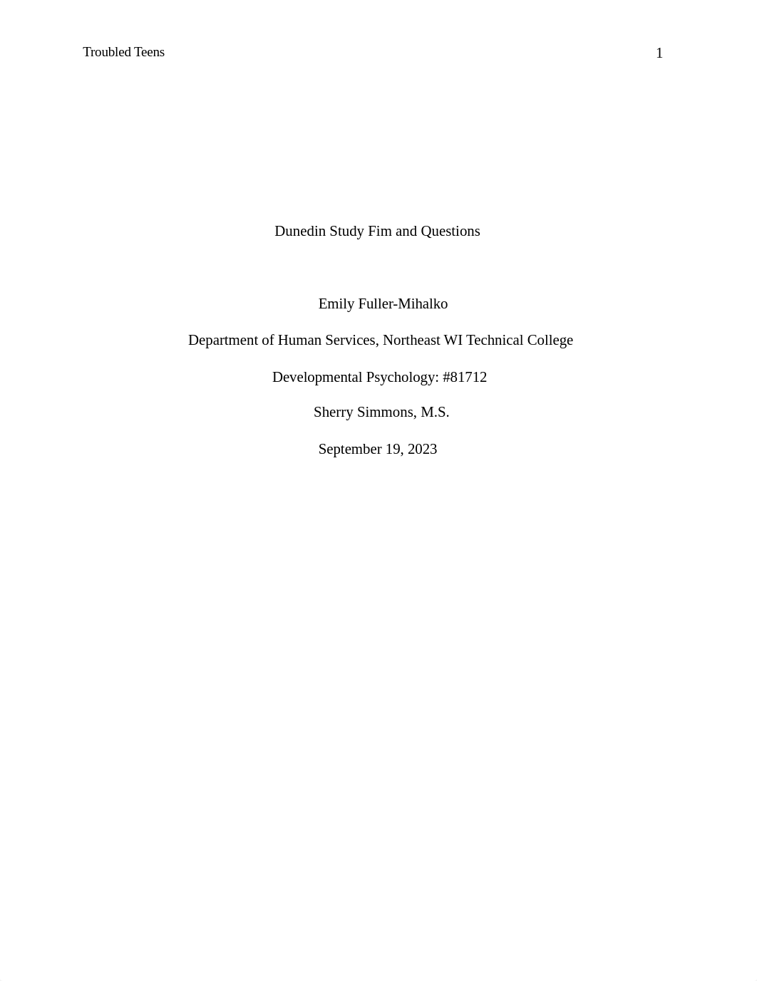 Dunedin Study Fim & Questions DEV PSYCH.docx_dxfs1aa19se_page1