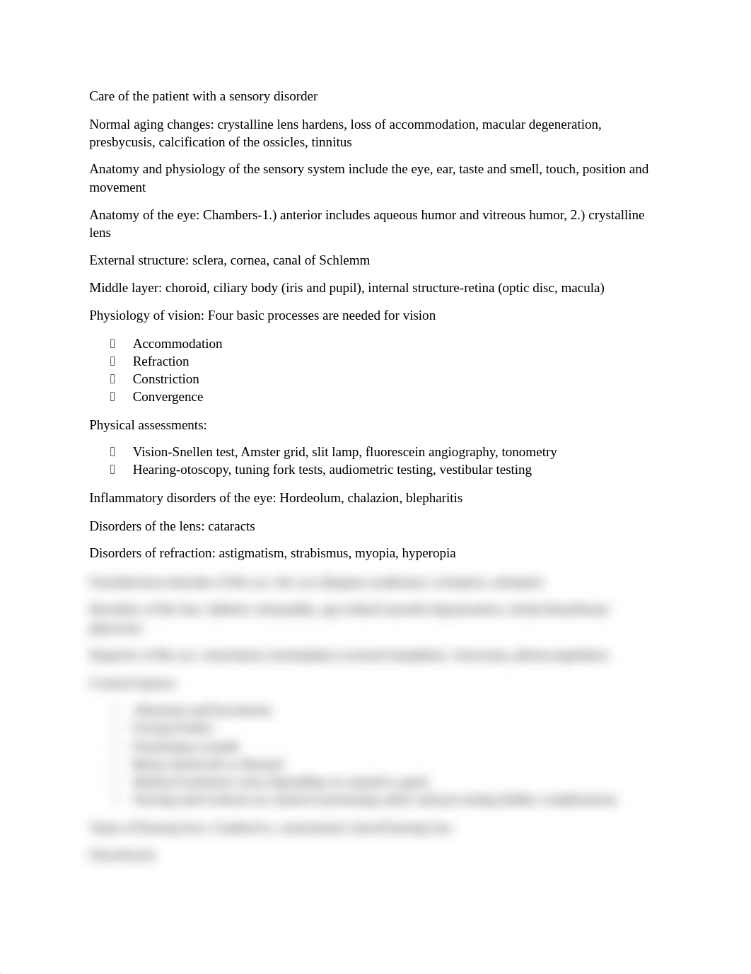 Ch.13 care of the patient with a sensory disorder notes.docx_dxg6ph2jzd8_page1