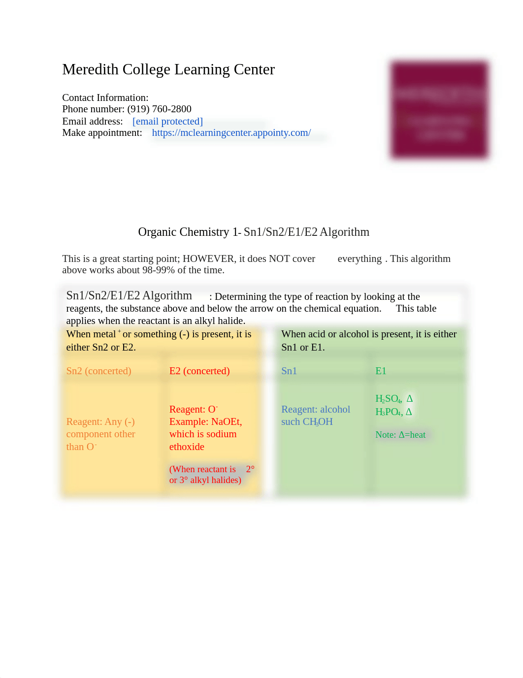 Organic Chemistry 1- Sn1:Sn2:E1:E2 Algorithm-Handout.docx_dxg8na16lhf_page1