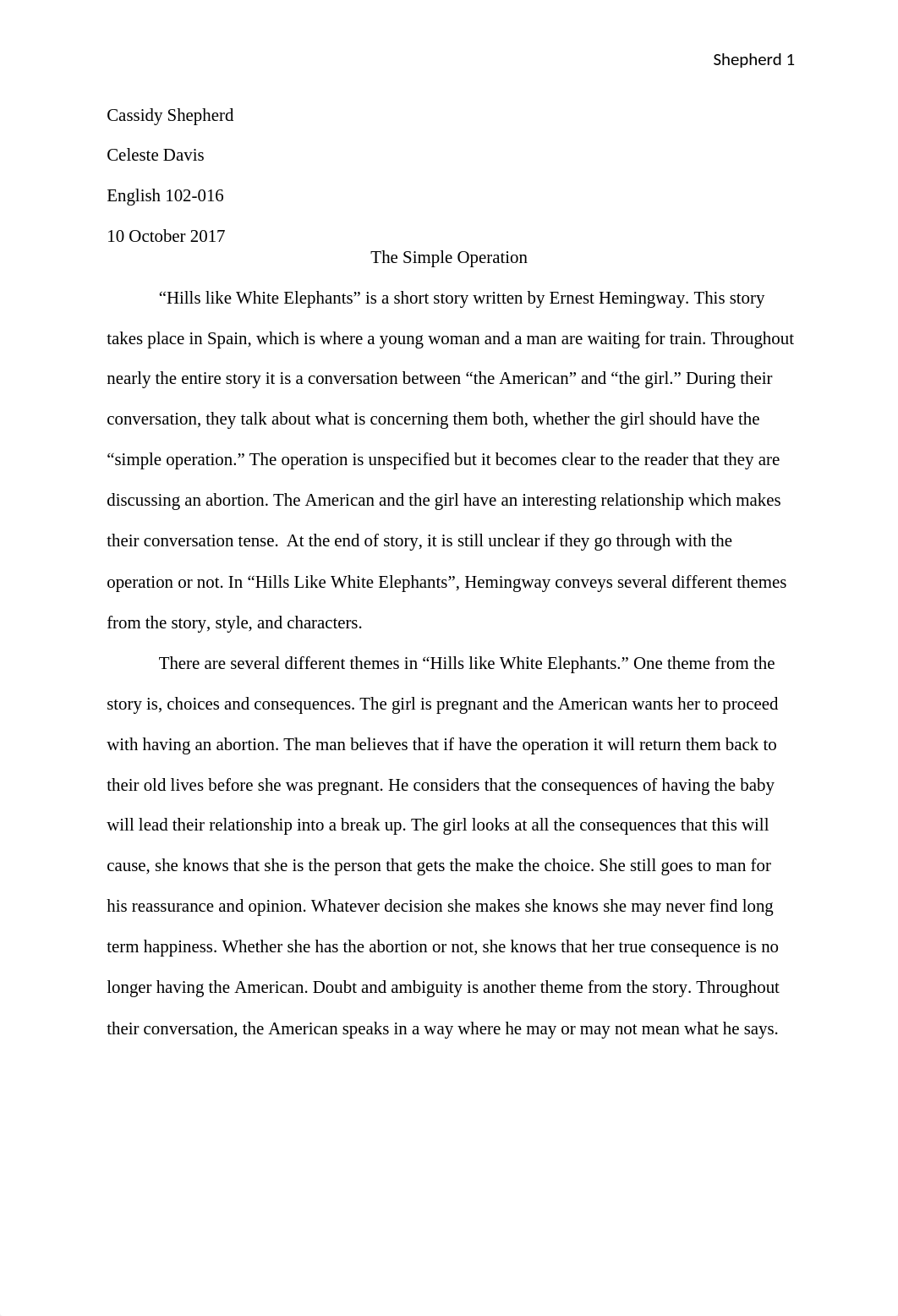 Hills like White Elephants Essay.docx_dxgc9adx4gt_page1