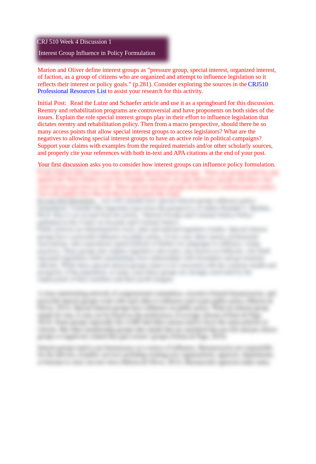 CRJ 510 Week 4 Discussion 1 Interest Group Influence in Policy Formulation.docx_dxgu13a7fnv_page1