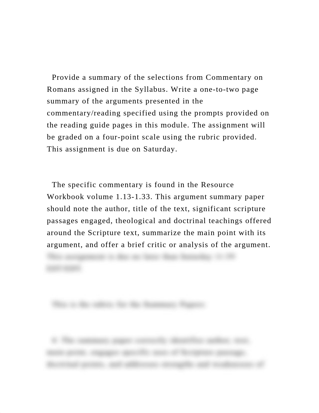 Provide a summary of the selections from Commentary on Romans a.docx_dxgyt6135bd_page2
