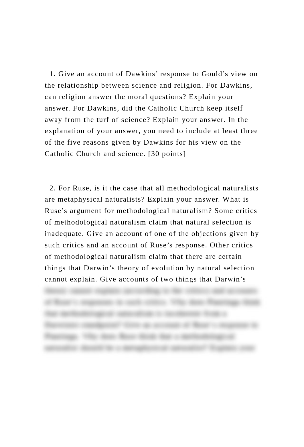 1. Give an account of Dawkins' response to Gould's view on the .docx_dxhqb0nf1iz_page2