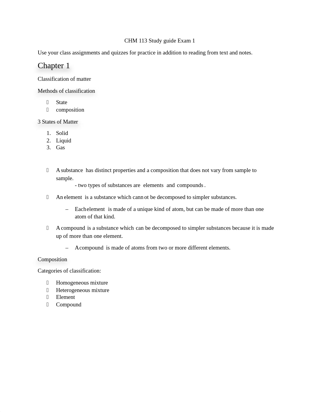 CHM 113 Study guide Exam 1.docx_dxi6ztyd5lj_page1