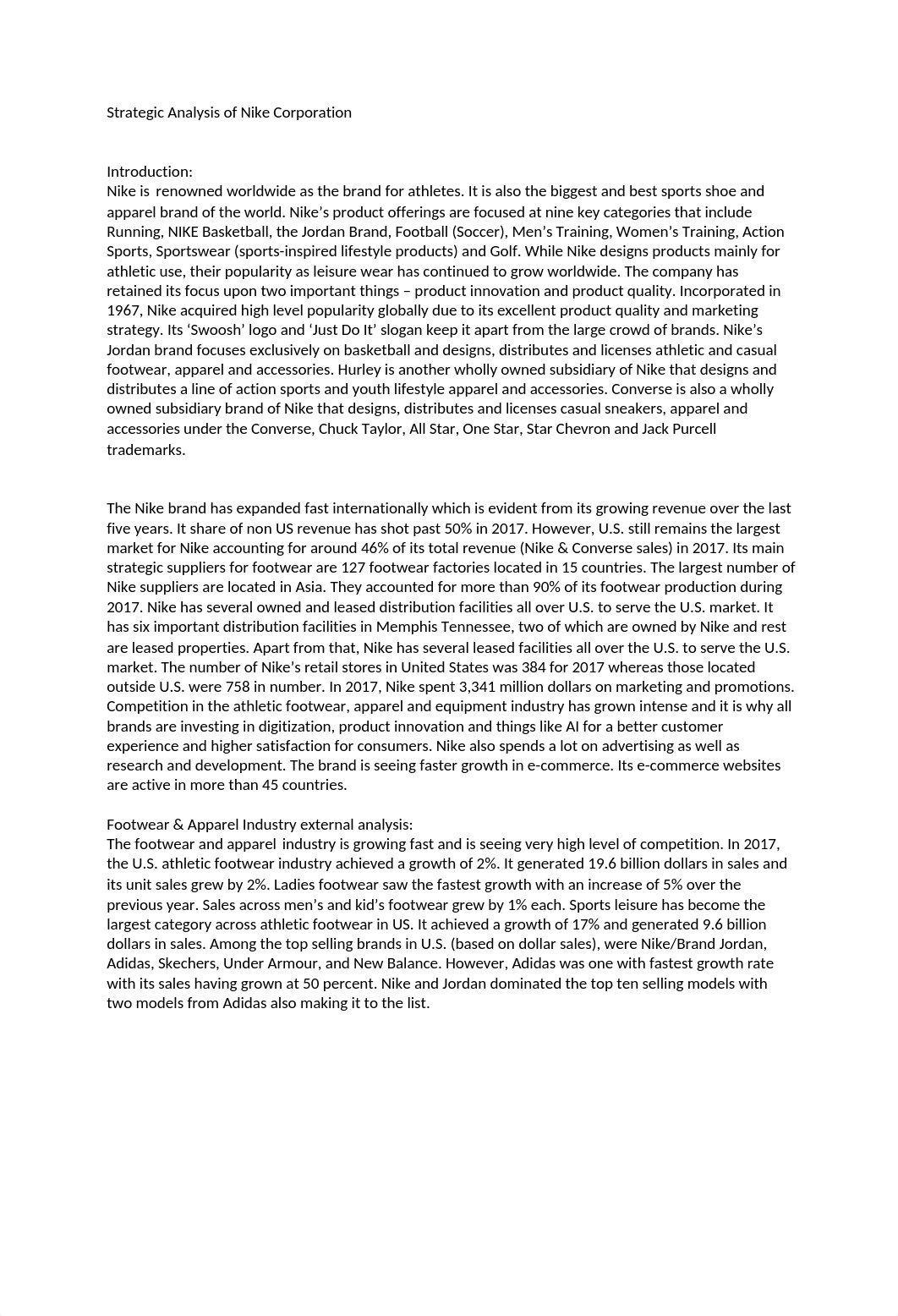 Strategic Analysis of Nike Corporation.docx_dxidbbkbroo_page1