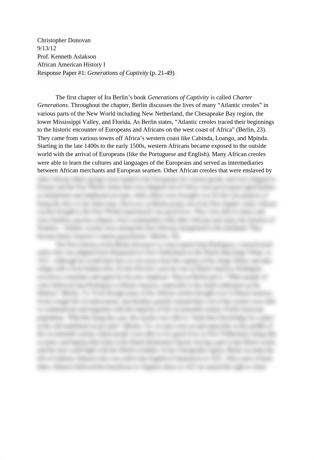 Response paper 1: "Generations of Captivity" (p. 21-49)_dxili0o46l5_page1