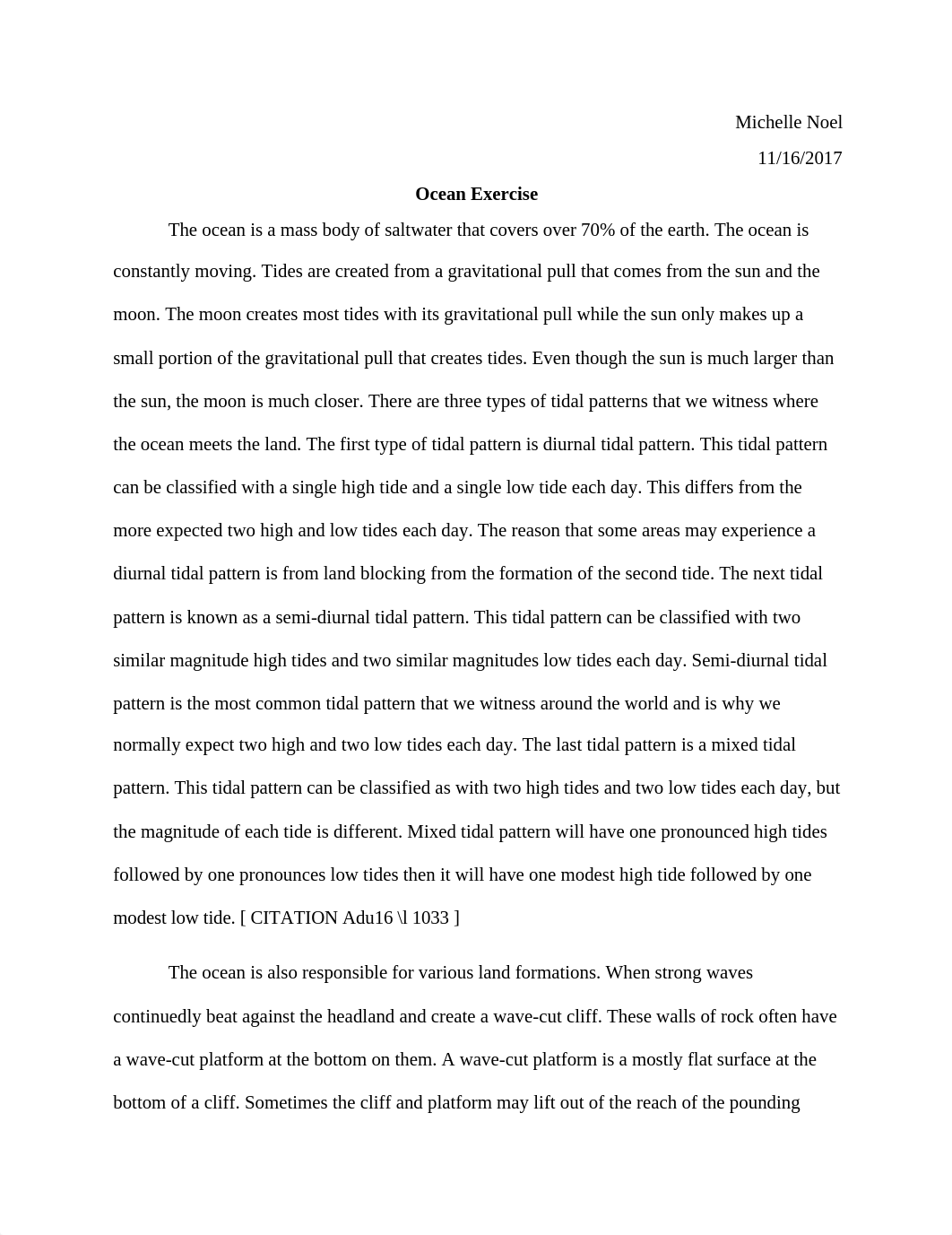 Michelle Noel Earth Science Week 4 Ocean Exercise.docx_dxj260ev2z1_page1