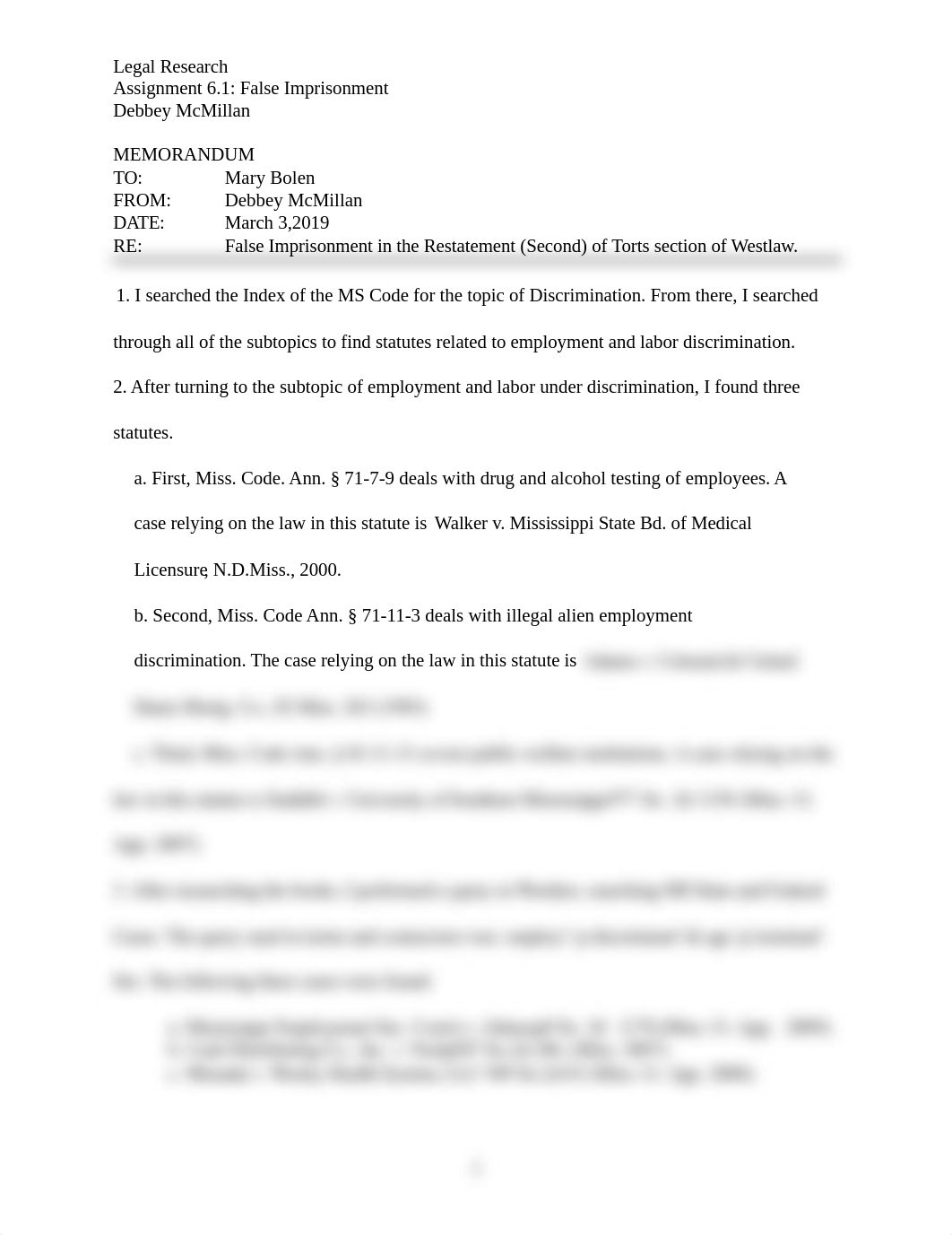 Legal Research Assignment 6.1 False Imprisionment.docx_dxjhgojk2j7_page1