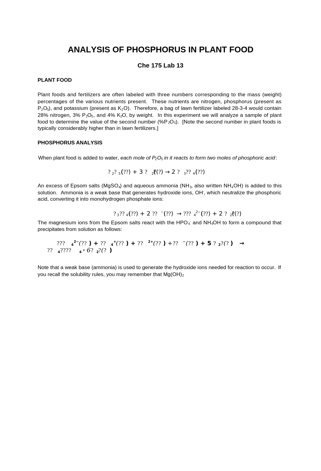 Che 175 Lab 13 phosphorus in plant food_dxjmi9109h5_page1