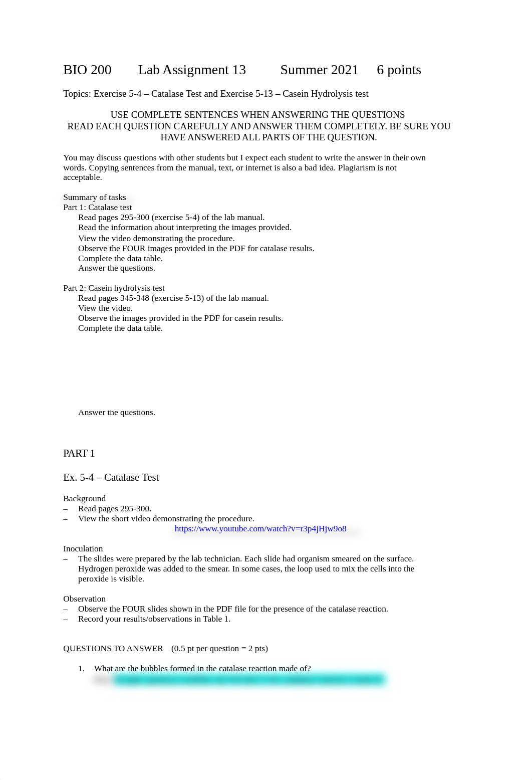 BIO 200 Lab Assignment 10 catalase and casein summer 2021.docx_dxjtr19g867_page1