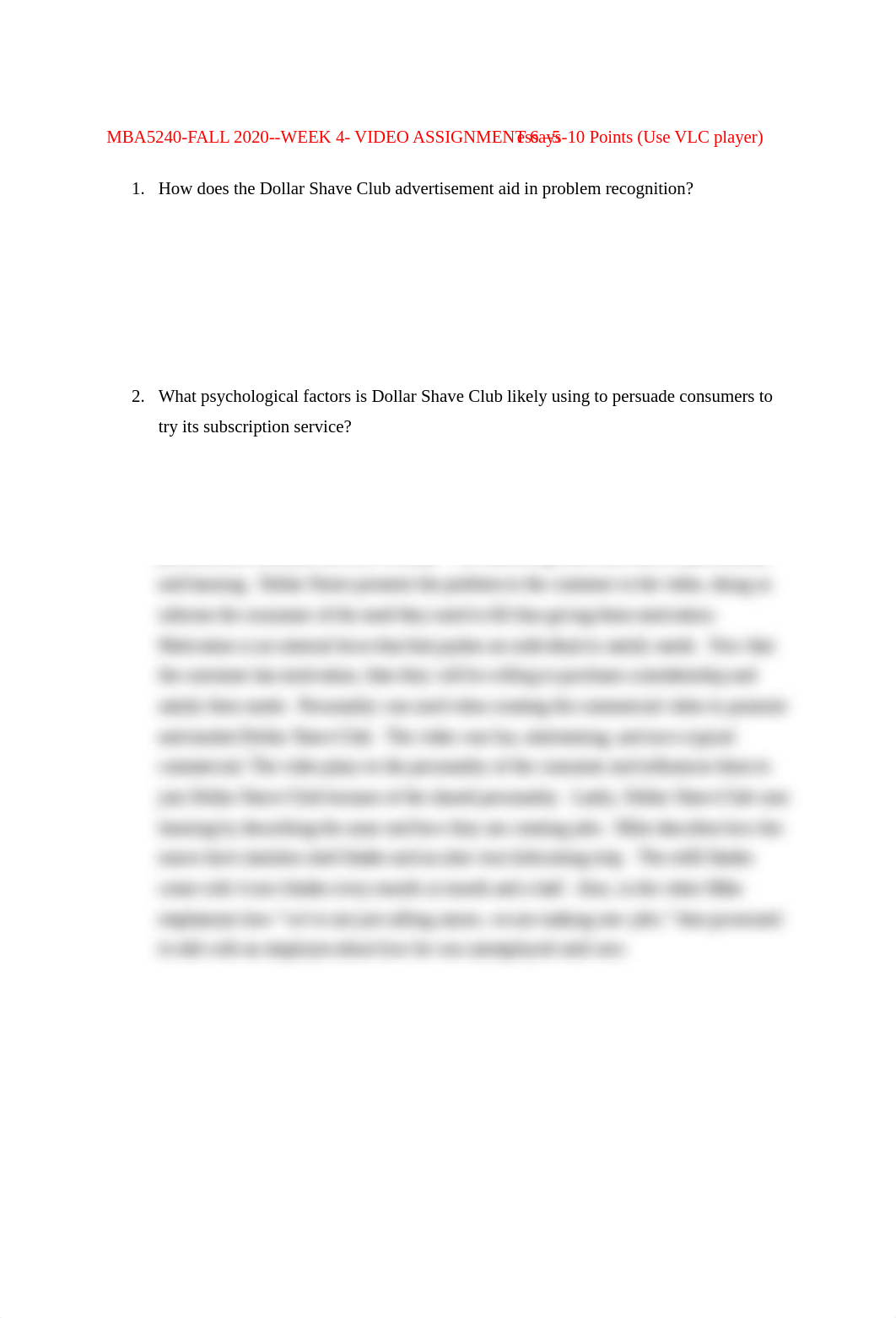 MBA5240--FALL 2020--WEEK 4-- VIDEO ASSIGNMENT 6- 5 ESSAYS--10 POINTS-- Victoria Moreland.docx_dxjvfwxs2w6_page1