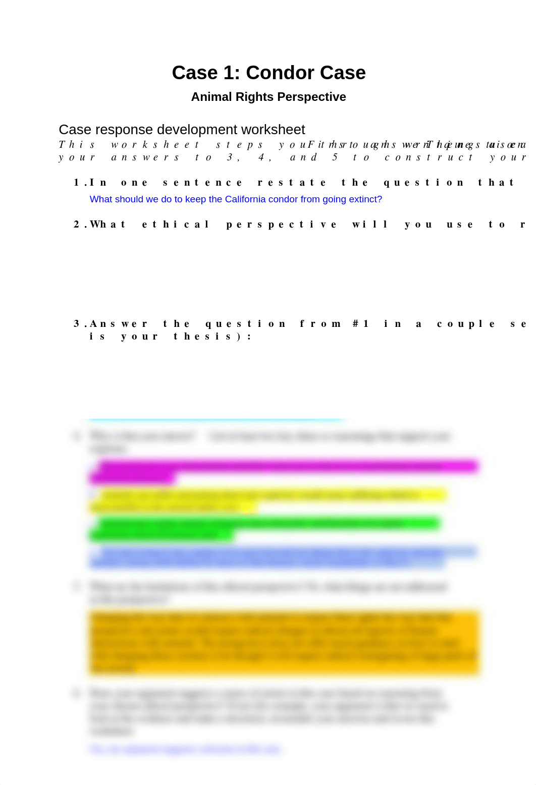 Condor Case Worksheet and Essay, Animal Rights.docx_dxk63p8ydyw_page1