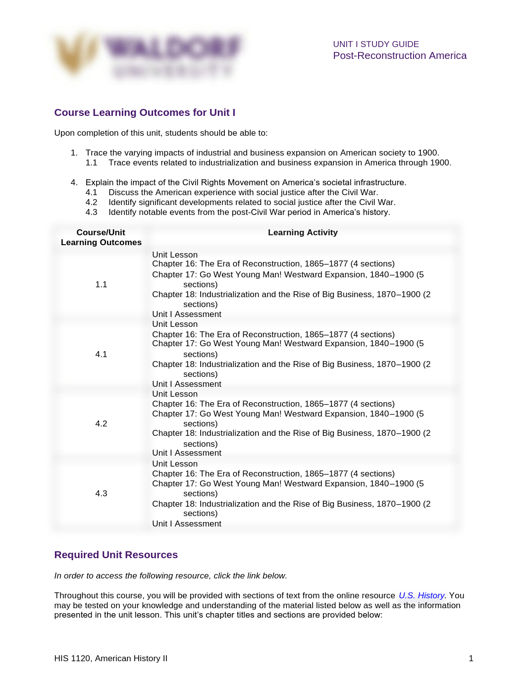 American History II Unit 1 Study Guide.pdf_dxkb9r22clo_page1