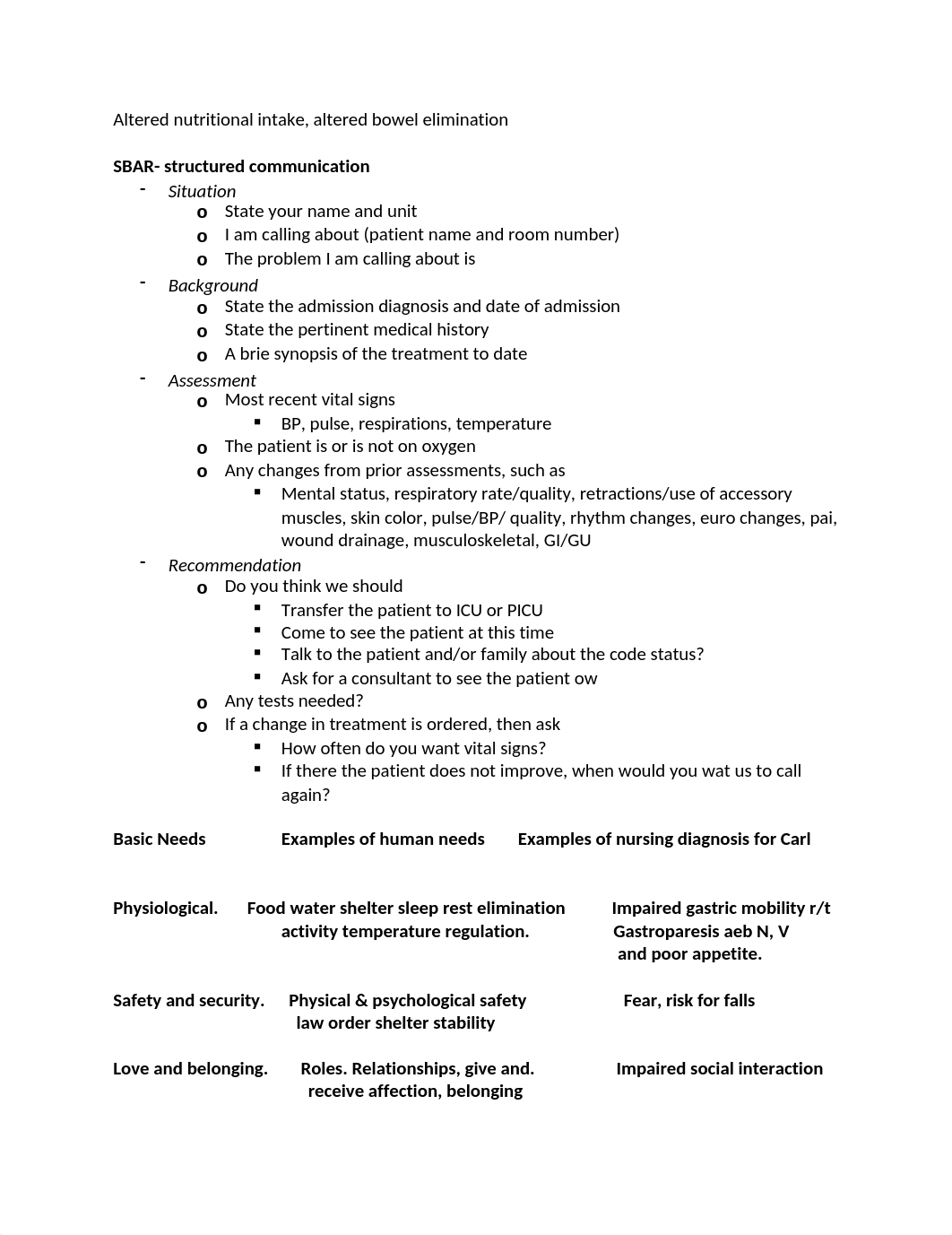 Altered nutritional intake med surg notes.docx_dxkyl3rf5w4_page1