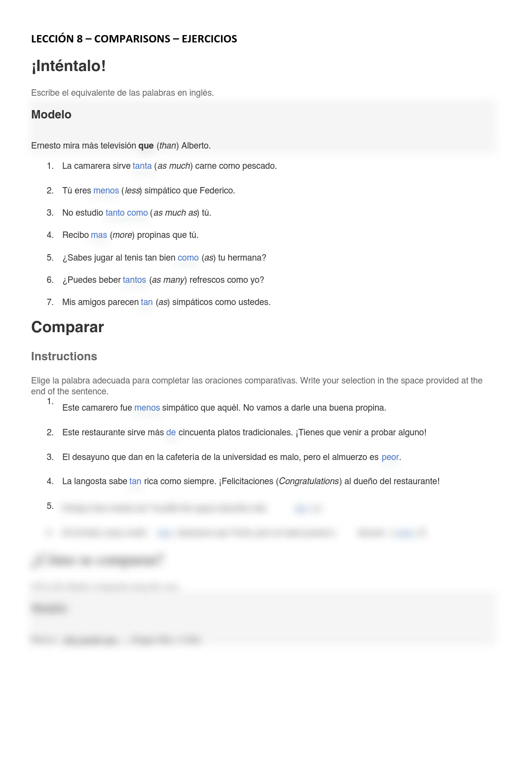 Leccion 8 - Comparisons - Ejercicios.pdf_dxl31bnolk9_page1