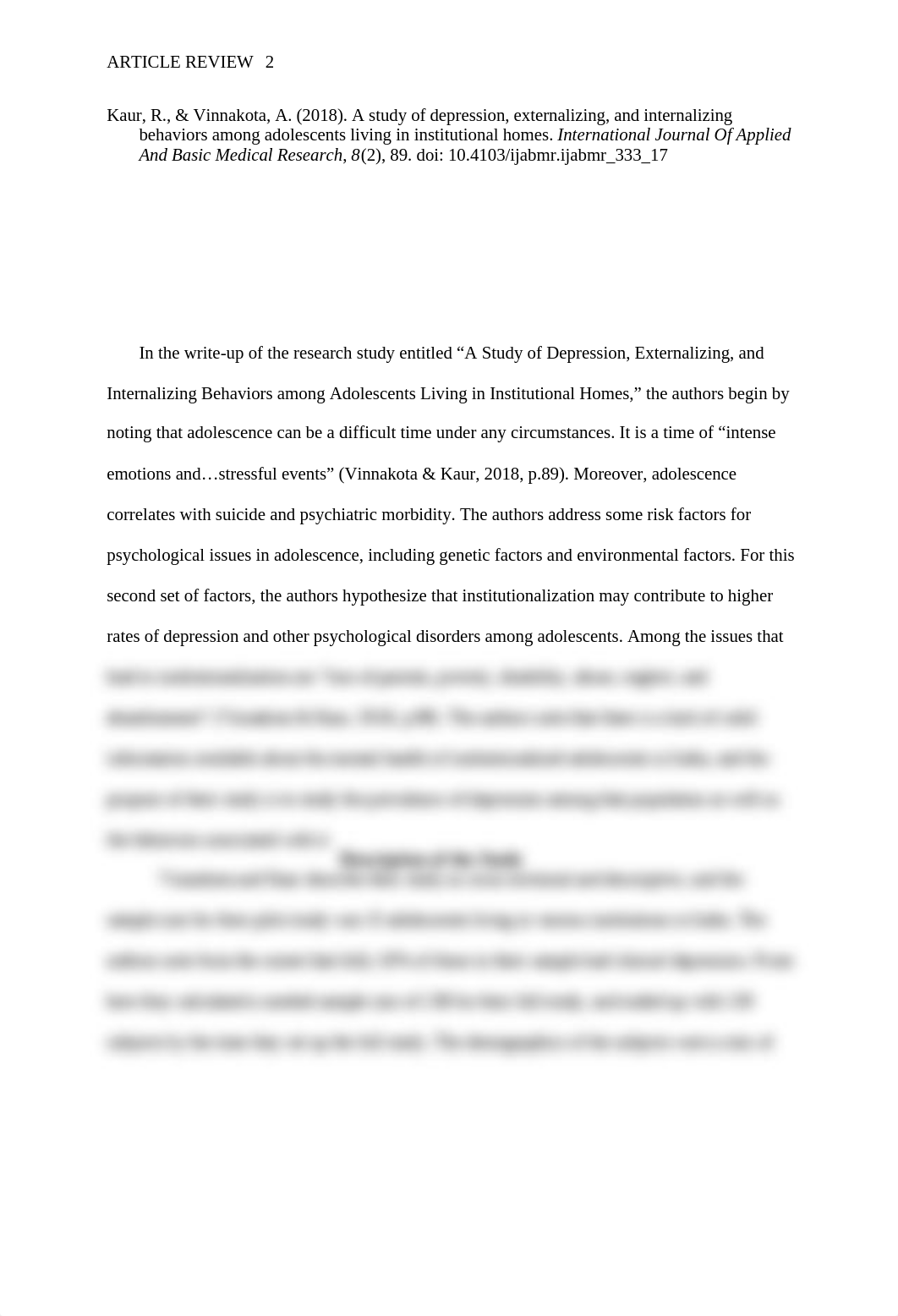 A Study of Depression Article Review.docx_dxl8hreolwe_page2