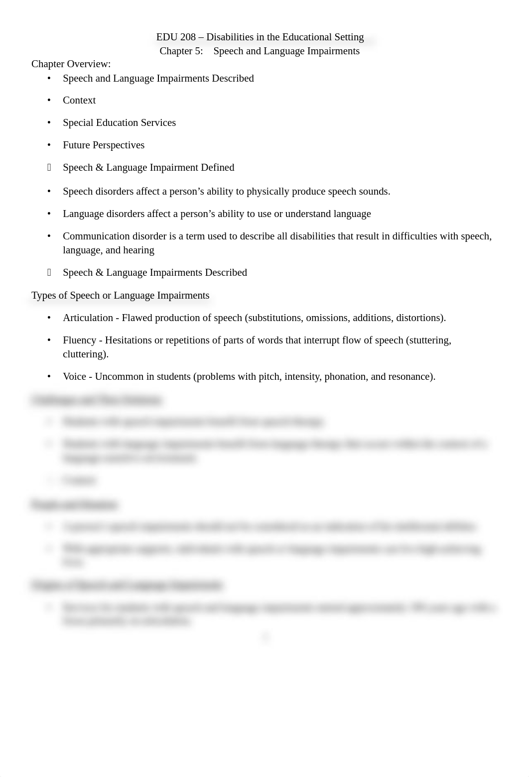 EDU 208 Ch. 5 NOTES Speech and Language Impairments_dxl8s8wk0aj_page1