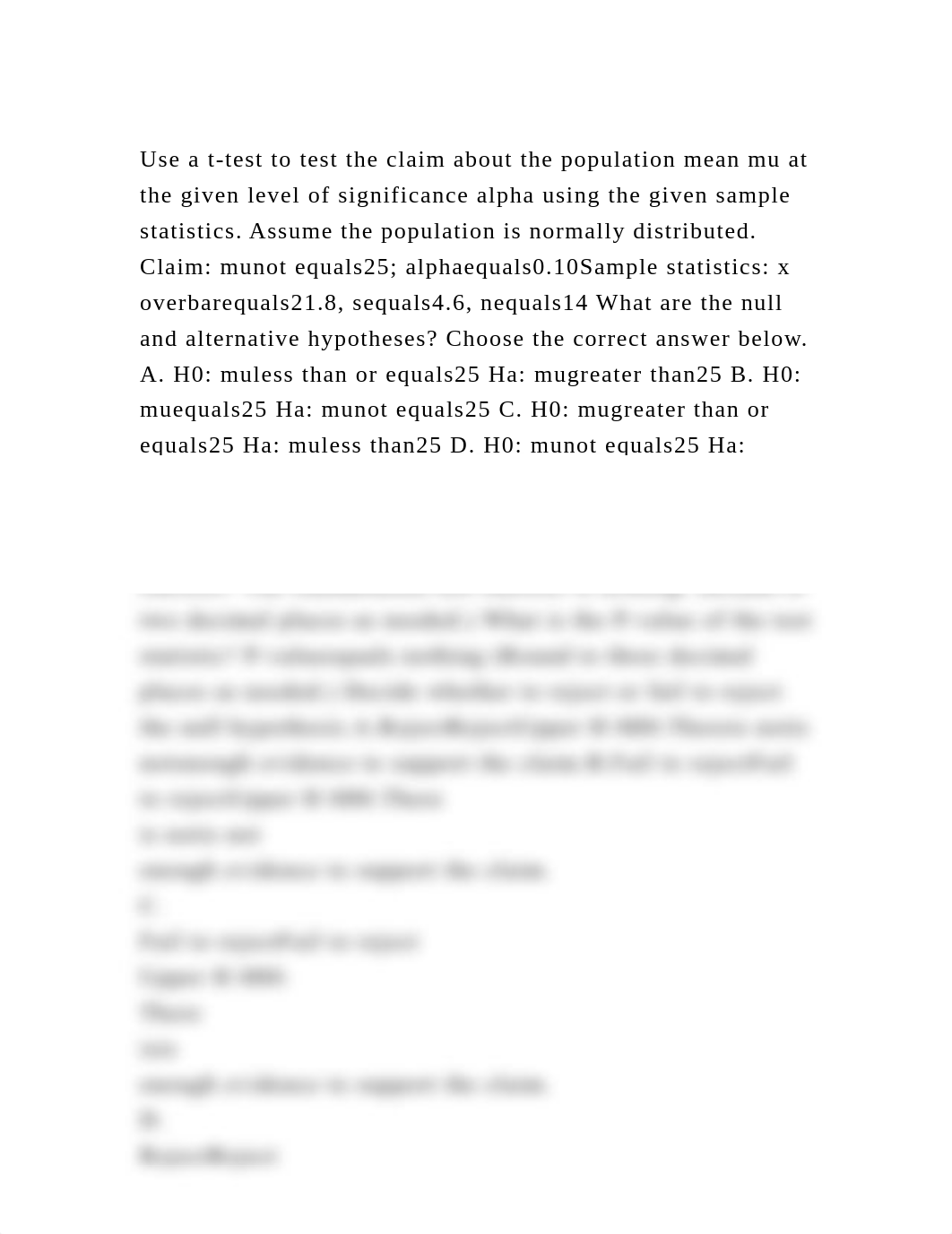 Use a t-test to test the claim about the population mean mu at the g.docx_dxlb9kpznvd_page2