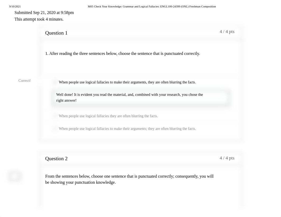 M05 Check Your Knowledge_ Grammar and Logical Fallacies_ ENGL100-24399 (ONL) Freshman Composition.pd_dxljybcalut_page1