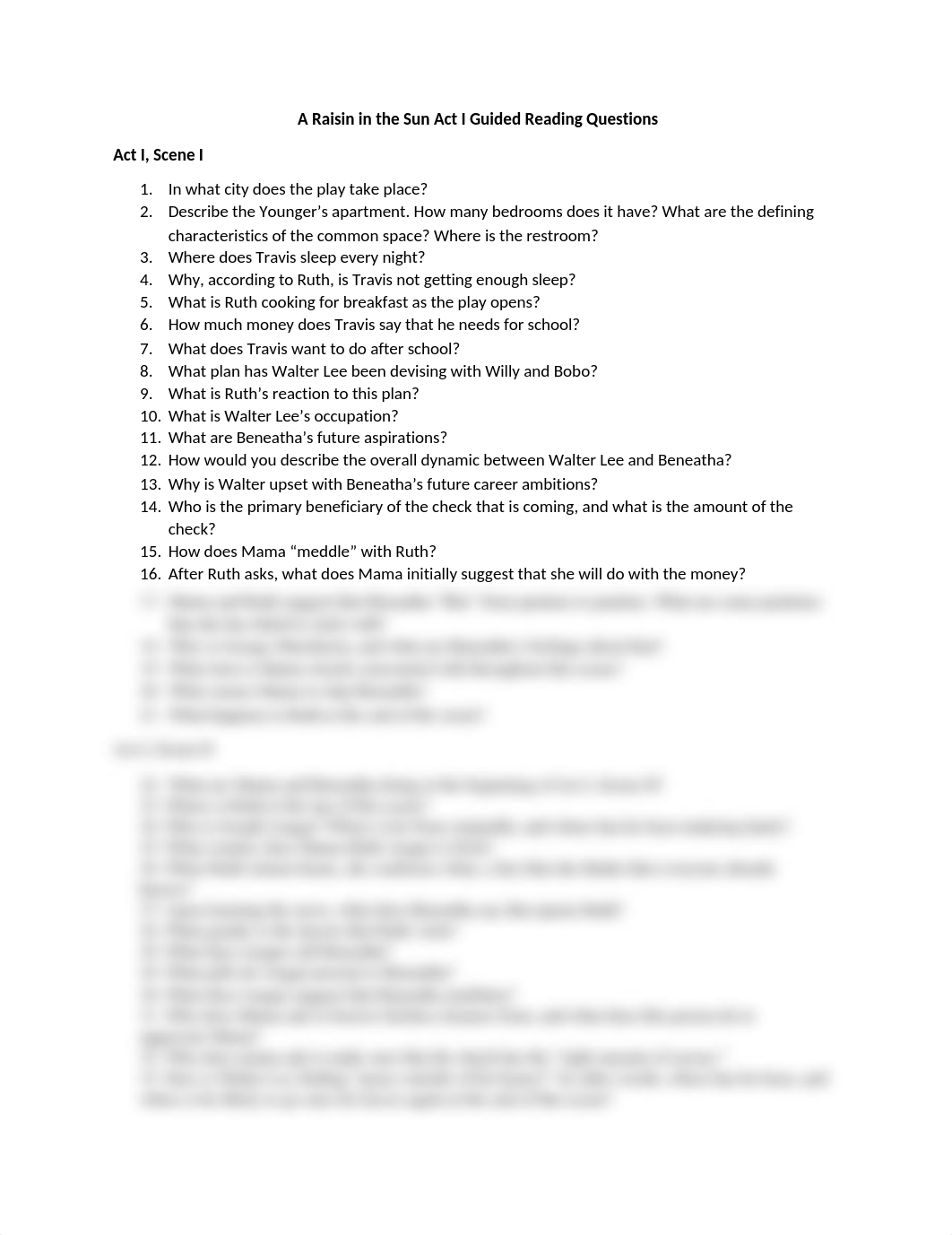 A Raisin in the Sun Act I Guided Reading Questions Final 2.docx_dxlsfsrwa43_page1