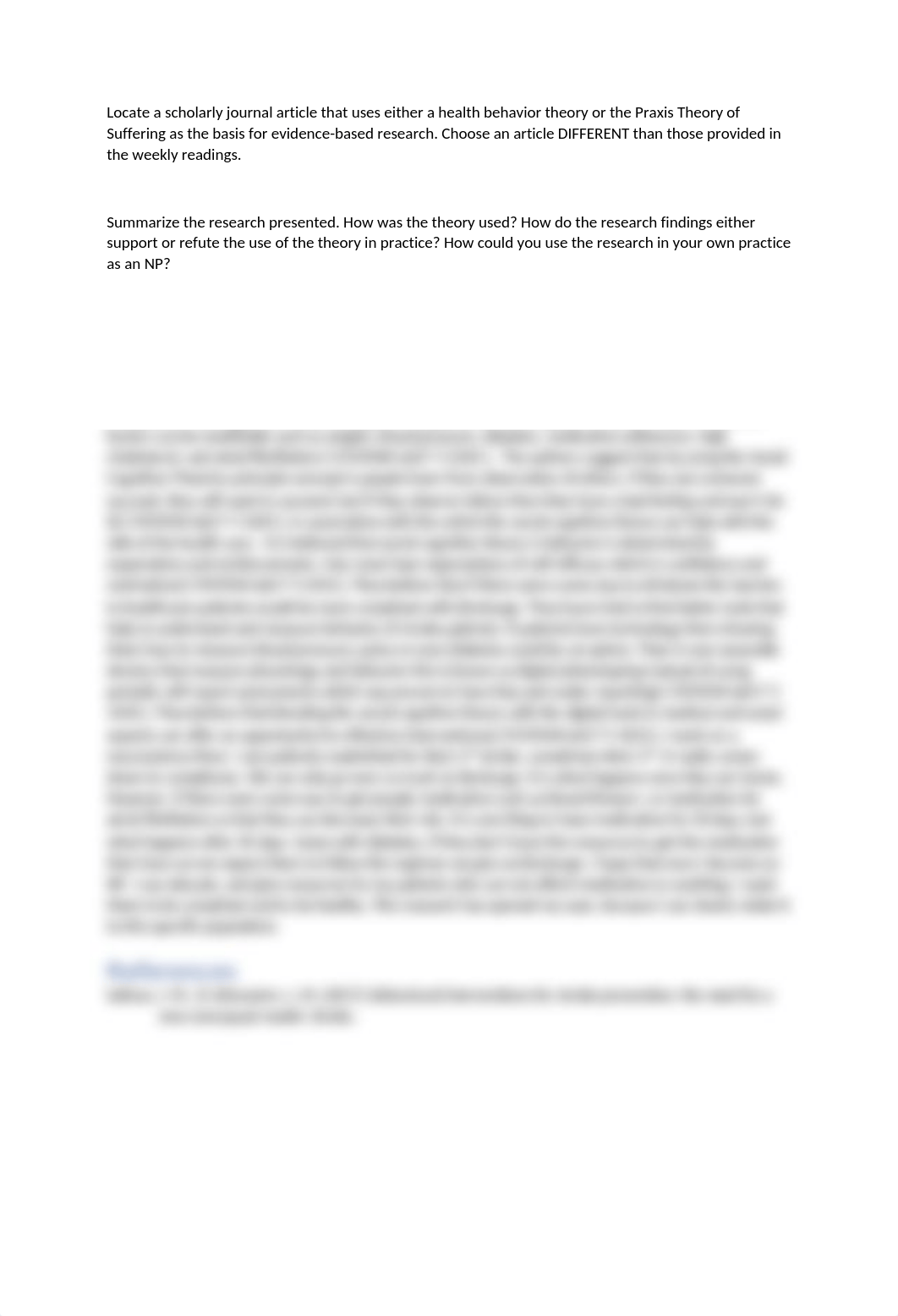 Locate a scholarly journal article that uses either a health behavior theory or the Praxis Theory of_dxm0wkexyvk_page1