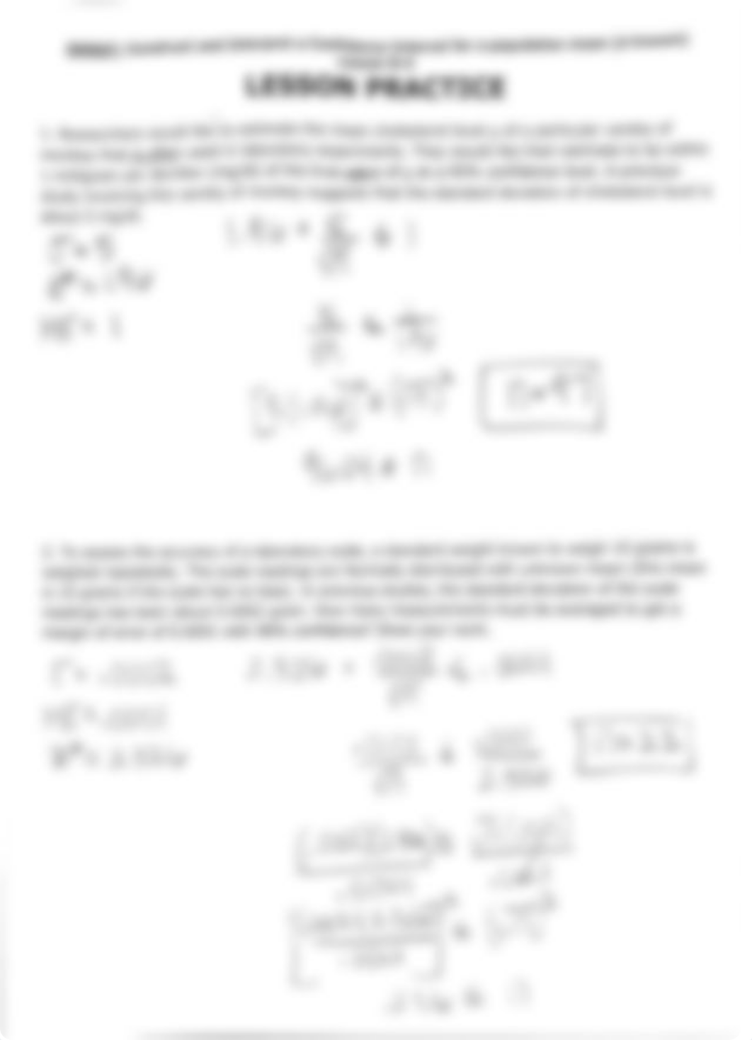 Lesson 38 Construct and interpret a confidence interval for mean SD KNOWN KEY.pdf_dxm9o63y4dc_page1