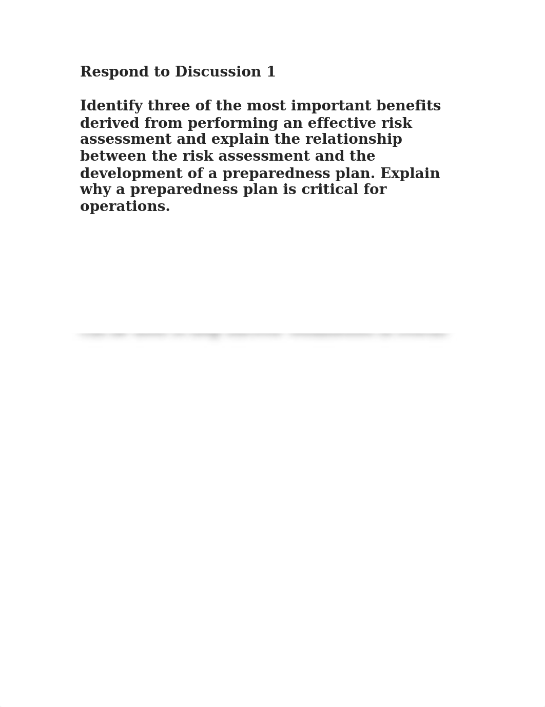 Respond to Discussion 1
Identify three of the most important benefits_dxmdrkg7o68_page1