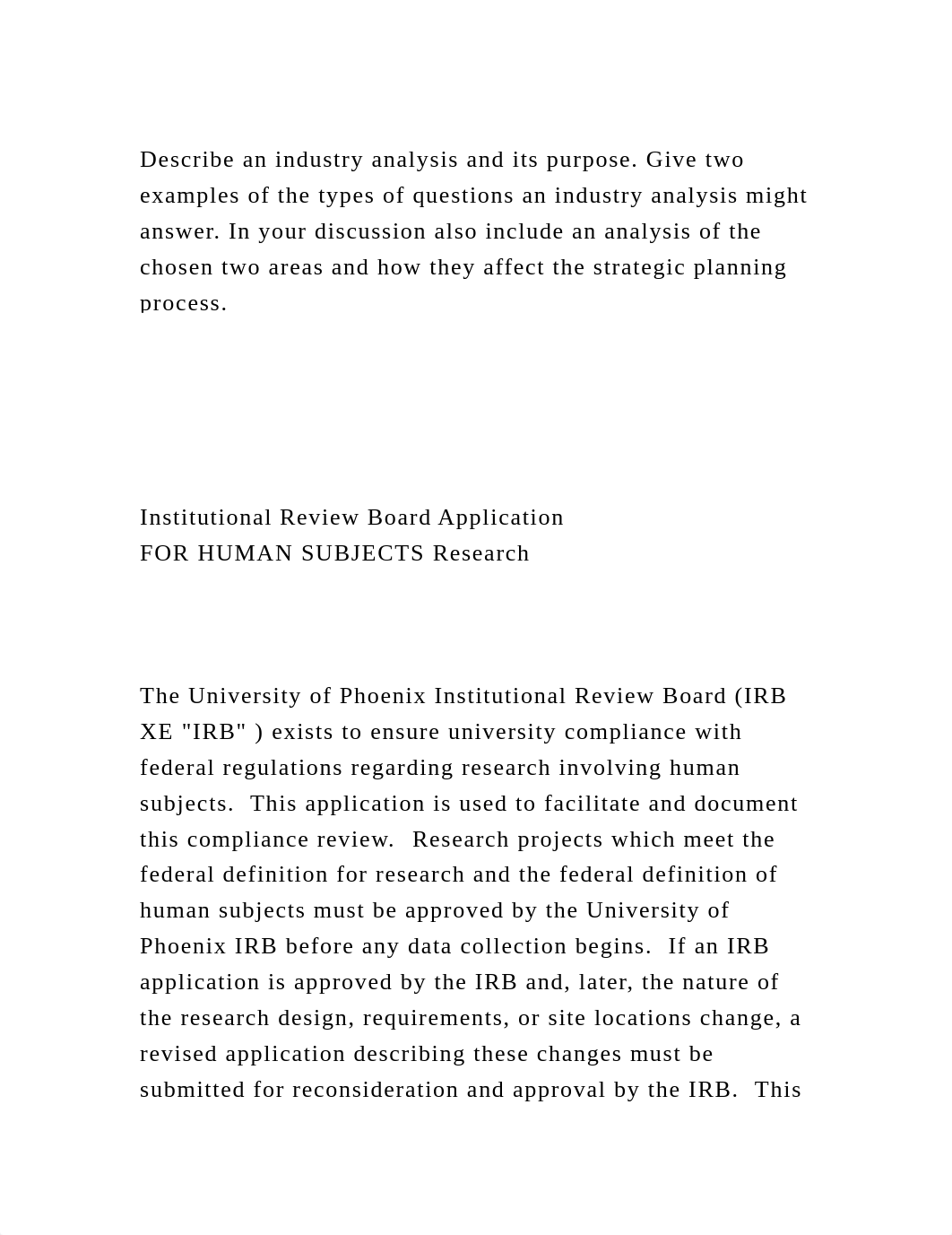 Describe an industry analysis and its purpose. Give two examples of .docx_dxmqpa5ybgt_page2