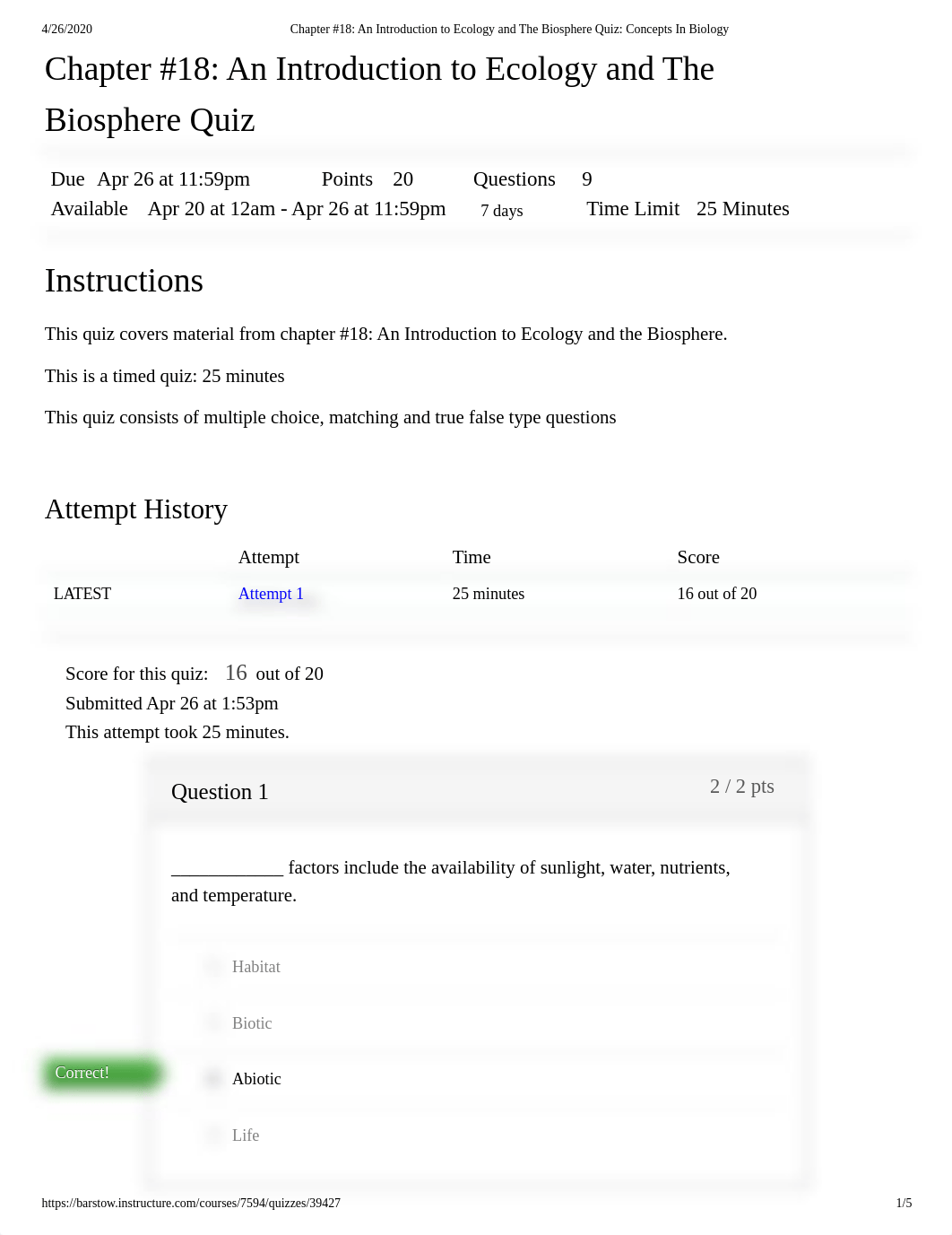 Chapter #18_ An Introduction to Ecology and The Biosphere Quiz_ Concepts In Biology.pdf_dxn1m65awxg_page1