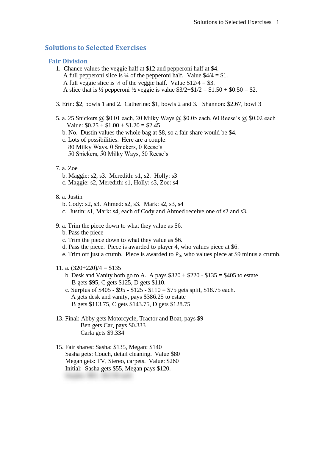 Solutions to Selected Exercises - Fair Division.pdf_dxnwxk2grn0_page1
