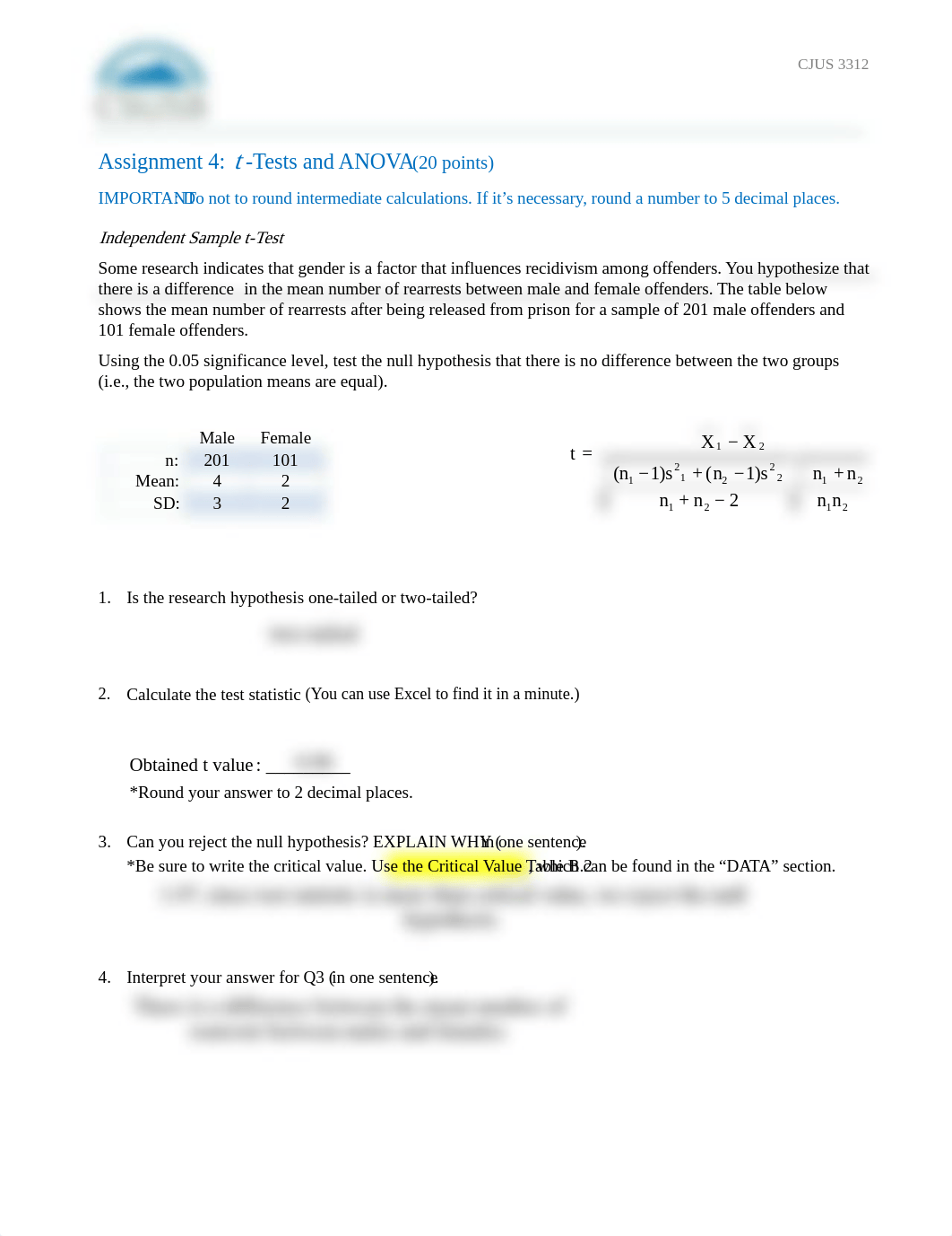 Assignment 4 t-Tests and ANOVA.pdf_dxob3pcbmea_page1