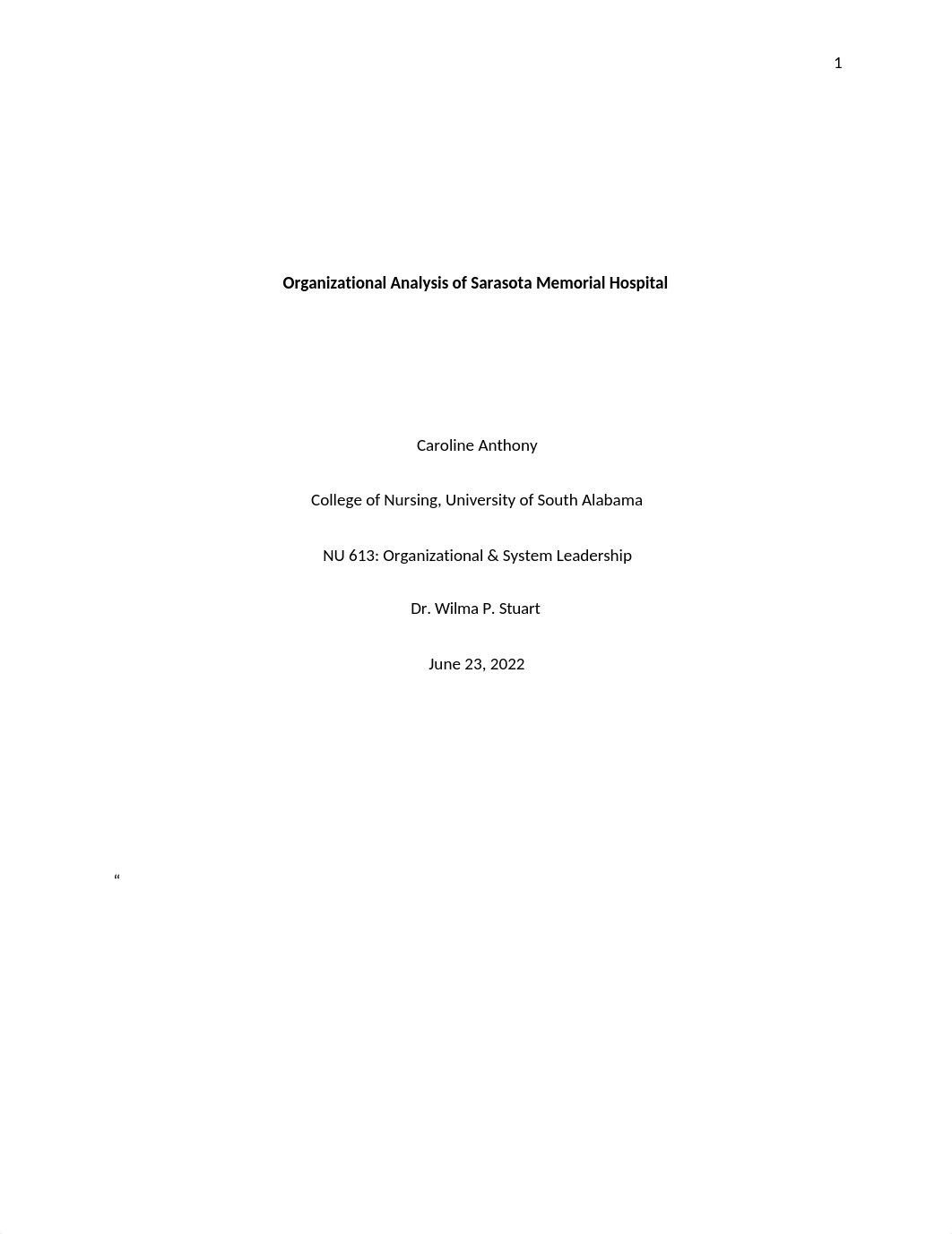 Anthony-Caroline-NU613.801-Organizational Analysis Paper.docx_dxpfh0ukevb_page1