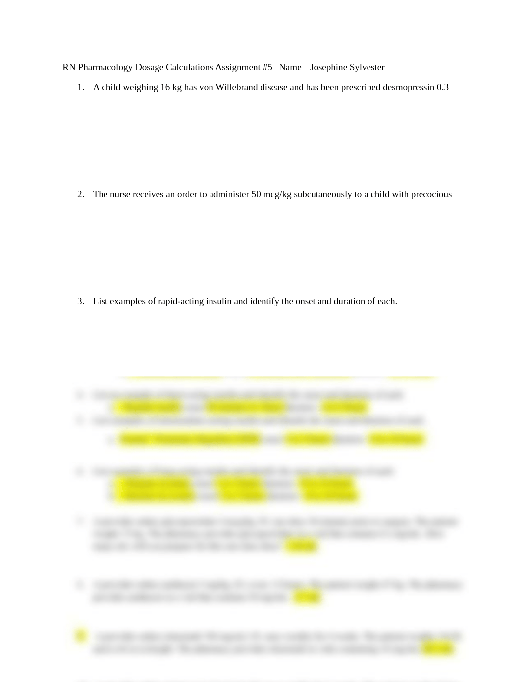 Dosage Calculations Assignment #6 for RN Pharmacology.docx_dxpl33b445m_page1