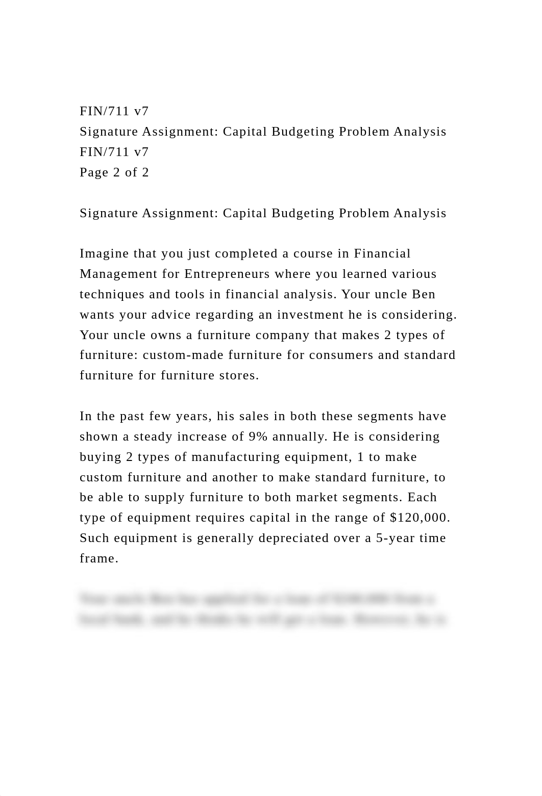 FIN711 v7Signature Assignment Capital Budgeting Problem Analys.docx_dxpm427e7ma_page2