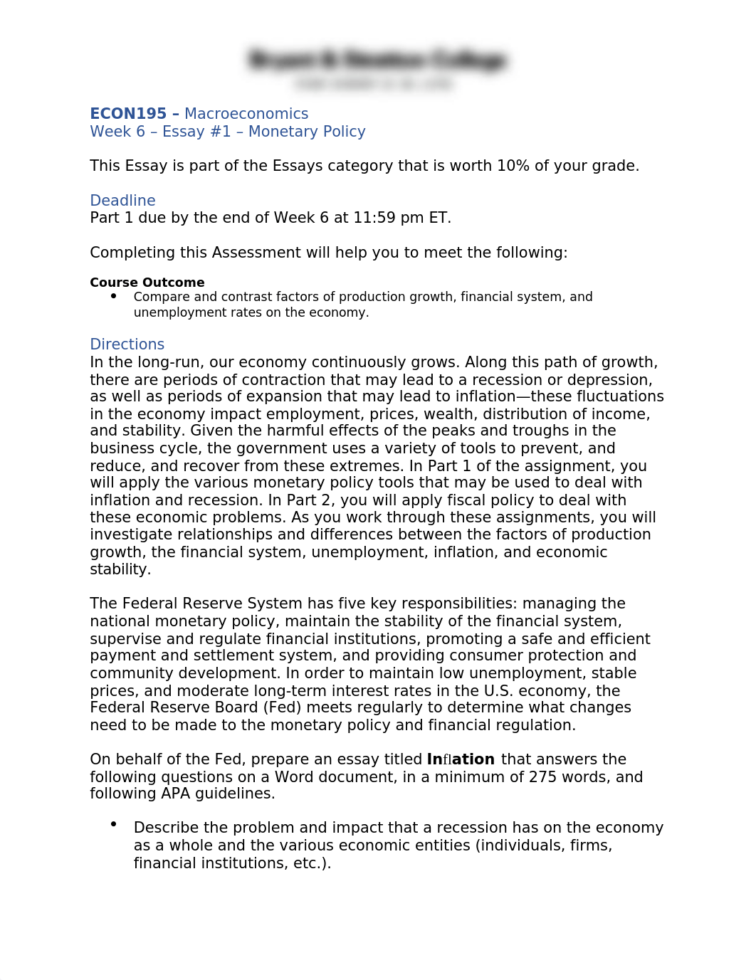 ECON195 - Week 6 - Essay 1 - Monetary Policy.docx_dxpr3czf55p_page1