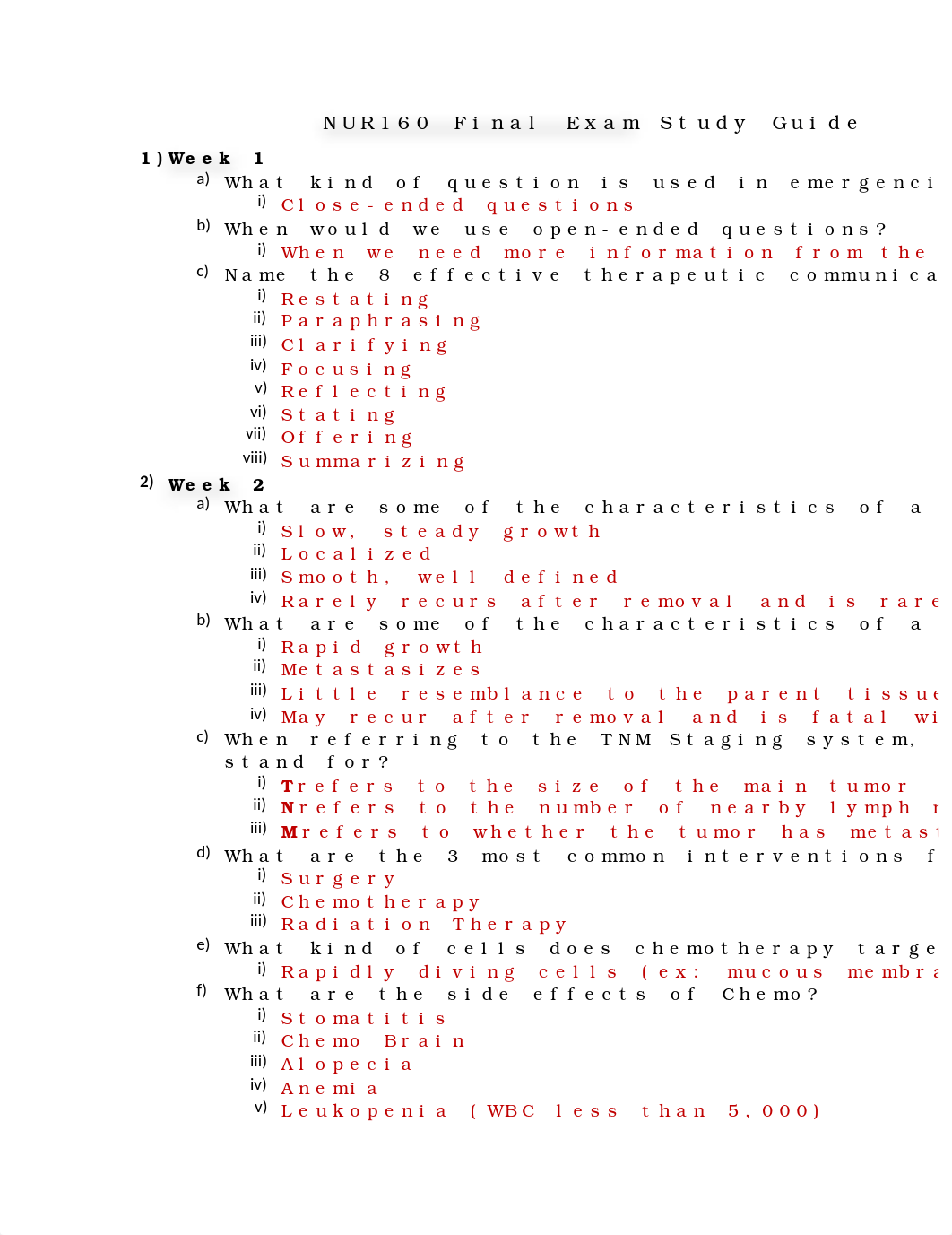 NUR160 Final Exam Study Guide.docx_dxq3s59jzd5_page1