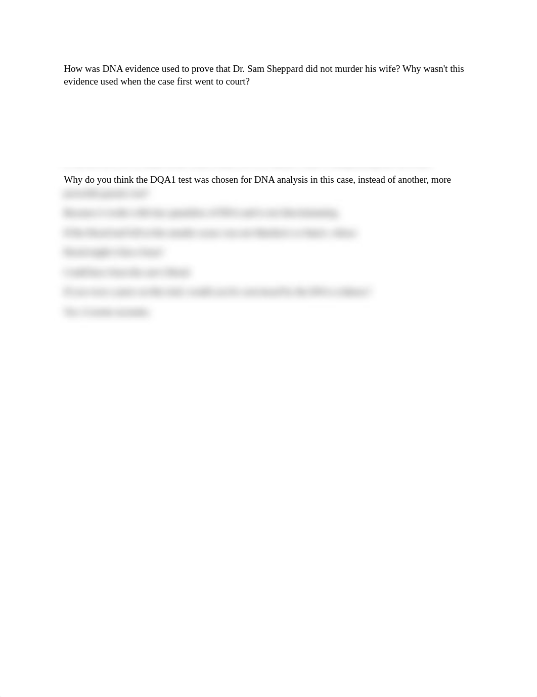 DNA Analysis in the Dr. Sam Sheppard Case- Discussion Questions.docx_dxqapsq7nc5_page1