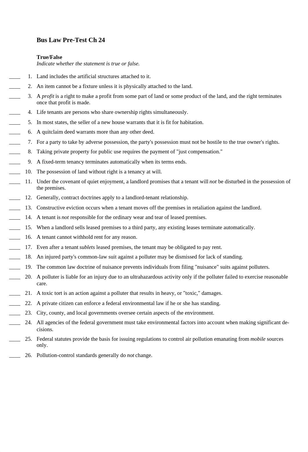 Bus Law Pre-Test Ch 24 Property Law_dxqcfygpiy0_page1