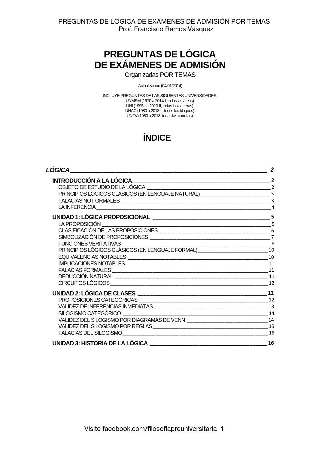 Preguntas LOGICA por temas Examen admision (Prof Francisco Ramos)_dxqoryvor2n_page1