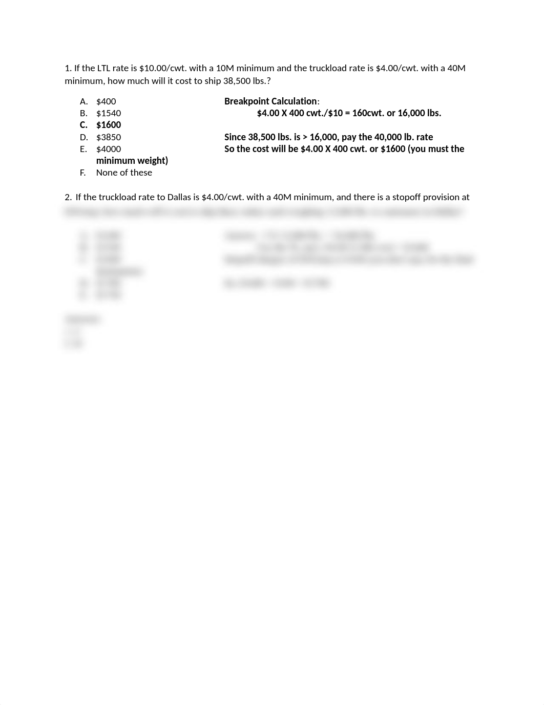 Weight Break Quiz with Answers for transportation and distribution.docx_dxqv35uhoho_page1